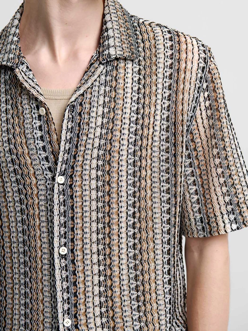 Chemise manches courtes regular à motif
