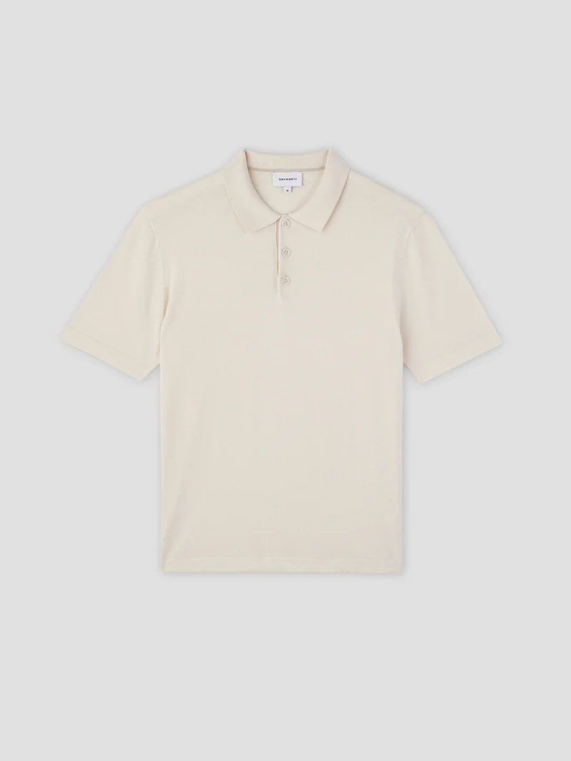 Polo col boutonné en soie mélangé