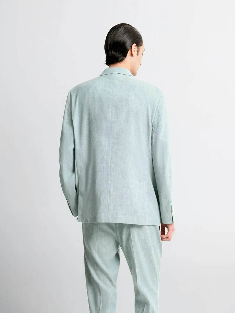 Veste de costume croisée en lin mélangé