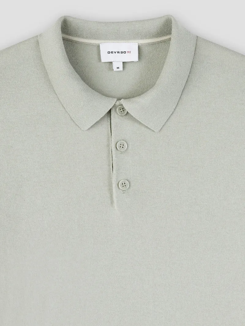 Polo col boutonné en soie mélangé