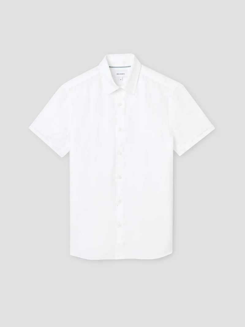 Chemise manches courtes slim en lin