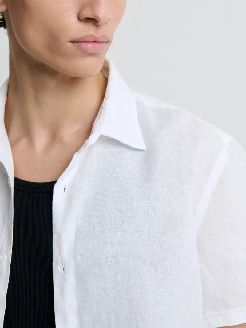 Chemise manches courtes slim en lin