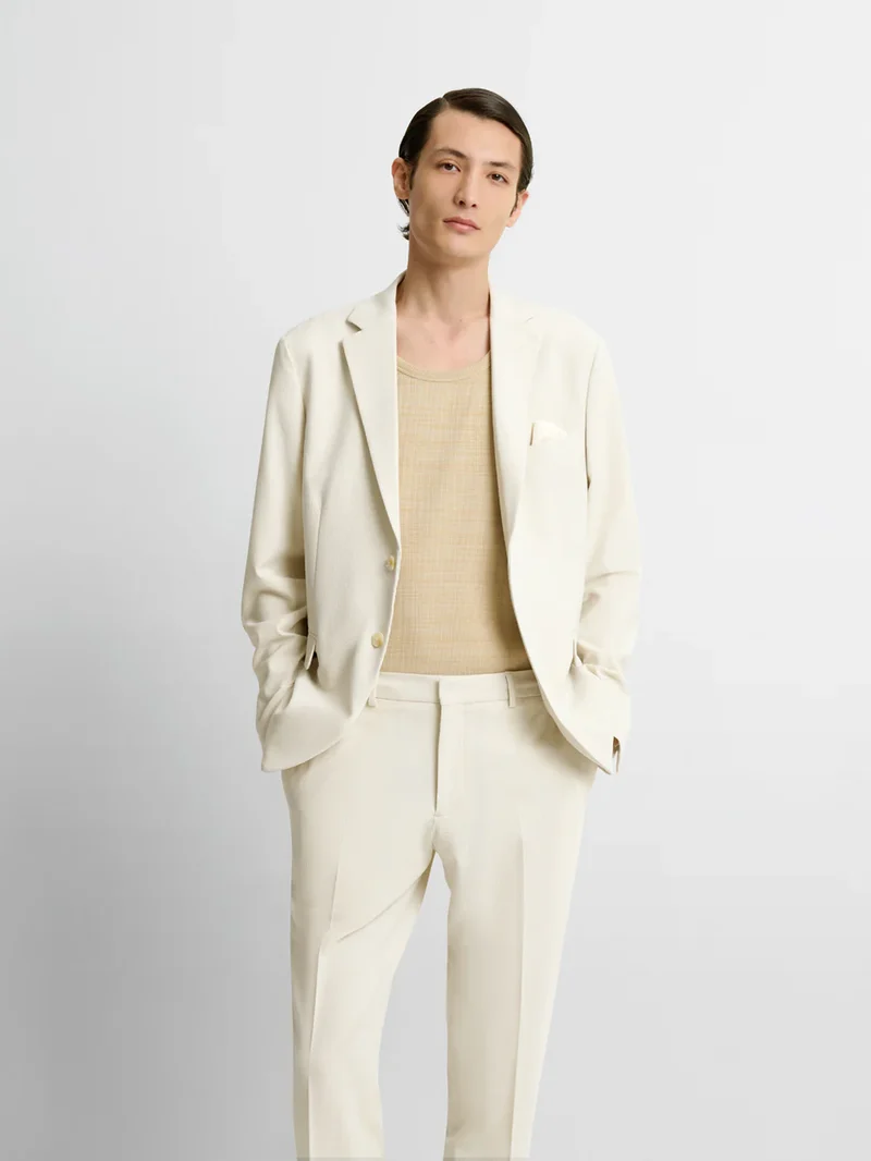 Costume 2 pièces slim bistretch blanc neige