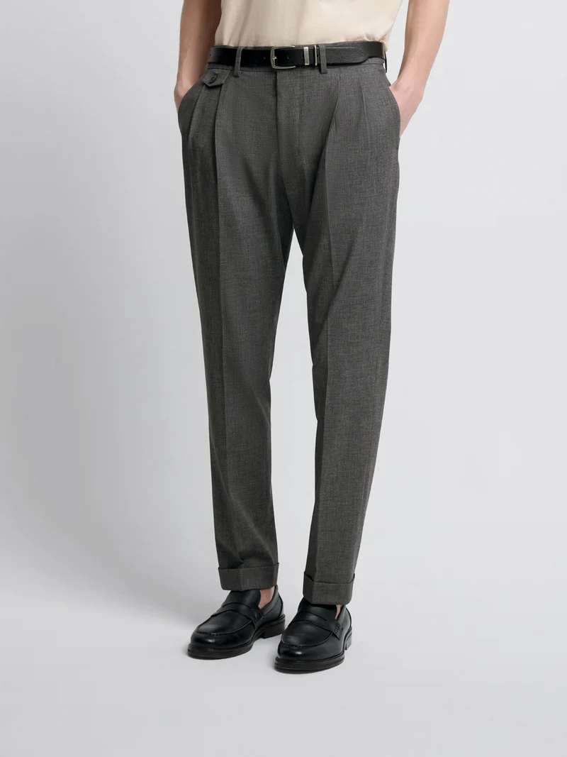 Chino en laine mélangée