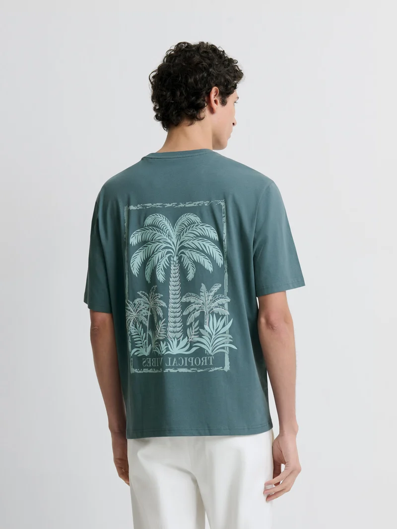 T-shirt col rond à motifs