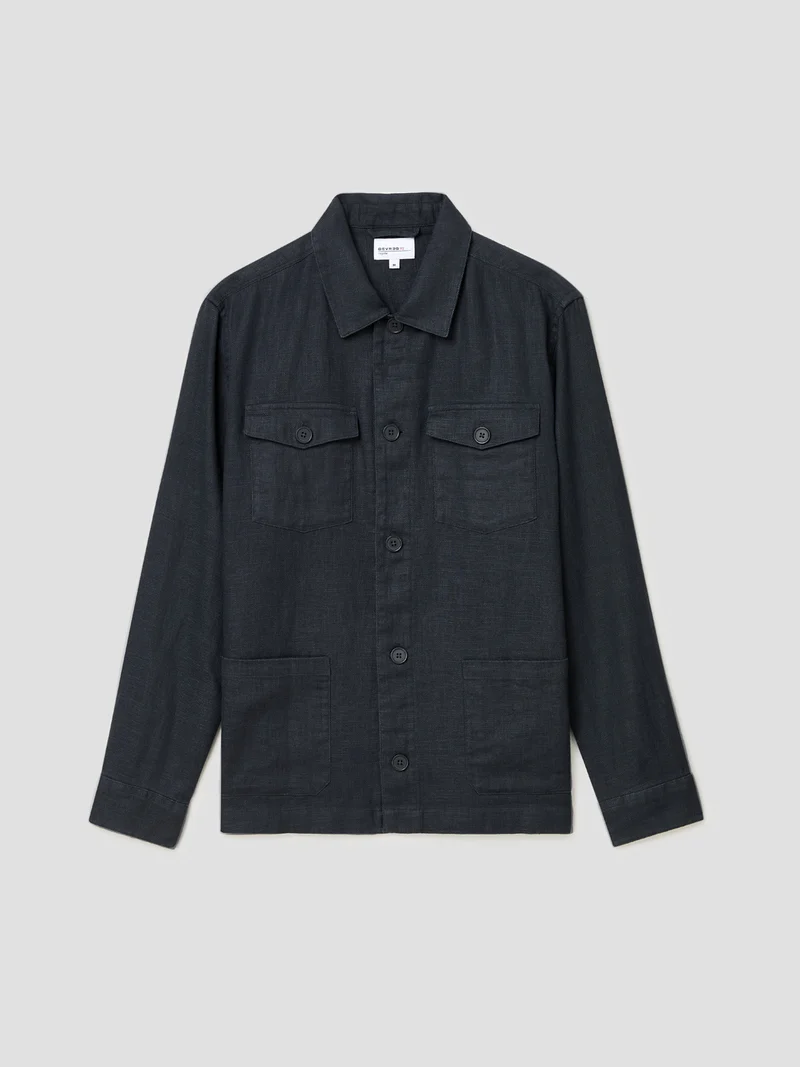 Surchemise regular en coton lin