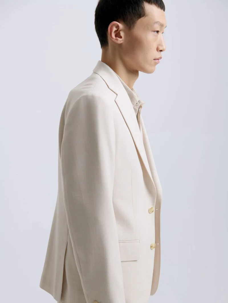 Costume 2 pièces slim blanc en laine mélangée