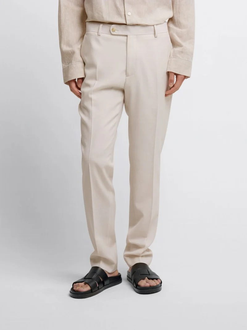Costume 3 pièces slim blanc en laine mélangée