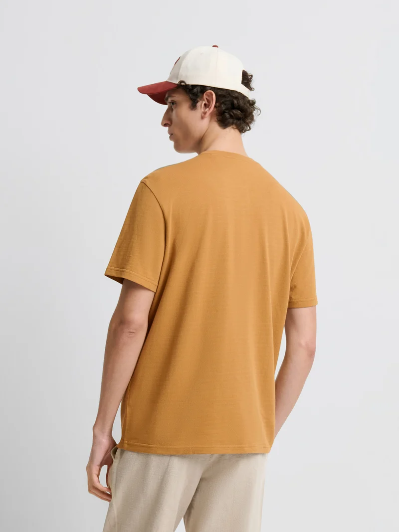 T-shirt col tunisien en coton