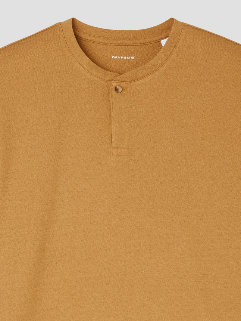 T-shirt col tunisien en coton