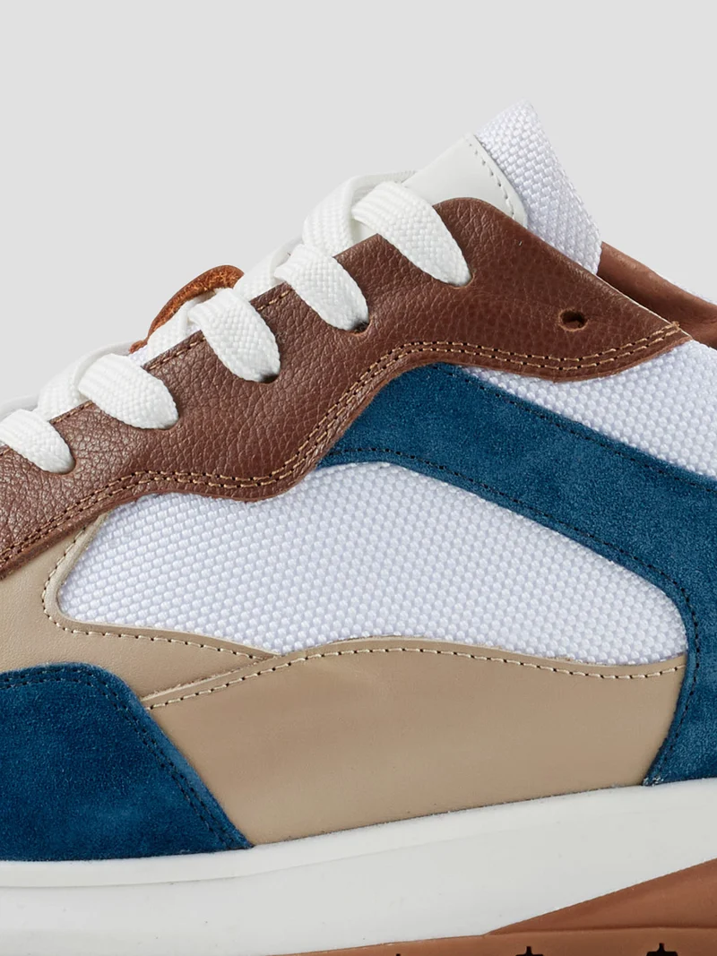Baskets en cuir bicolore