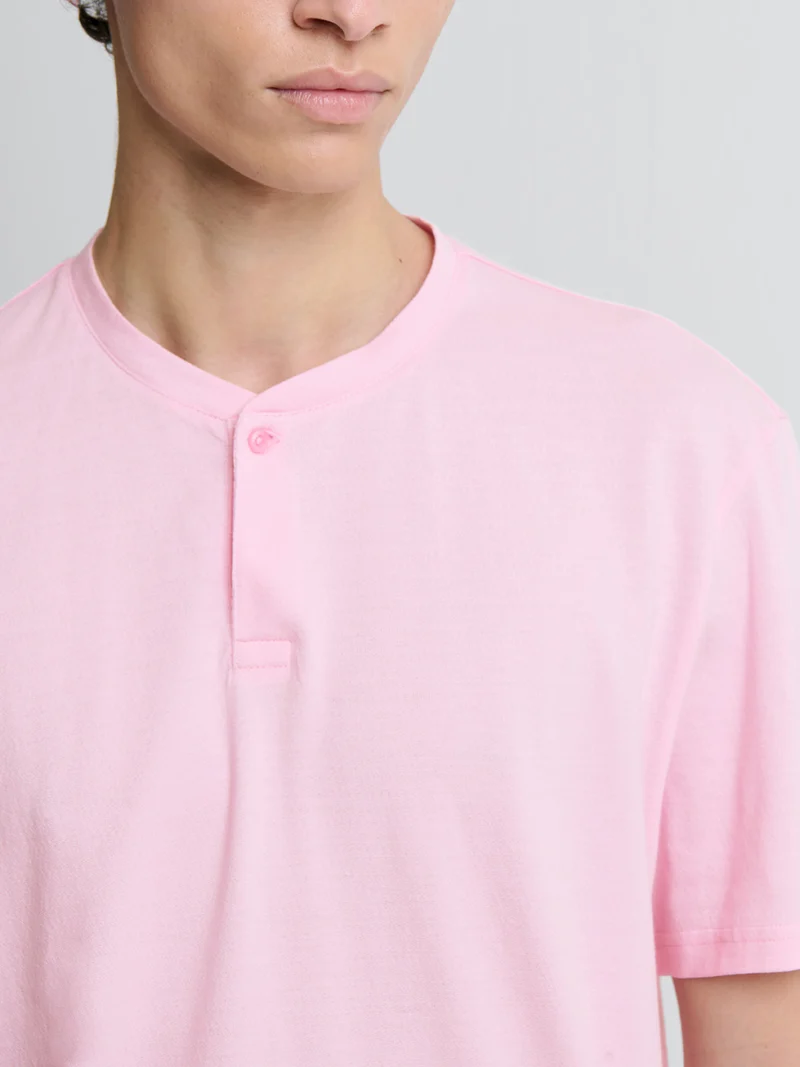 T-shirt col tunisien en coton