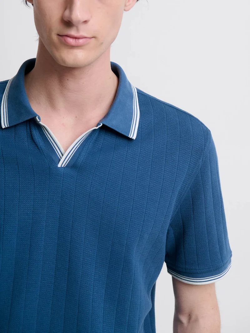 Polo col derby en coton