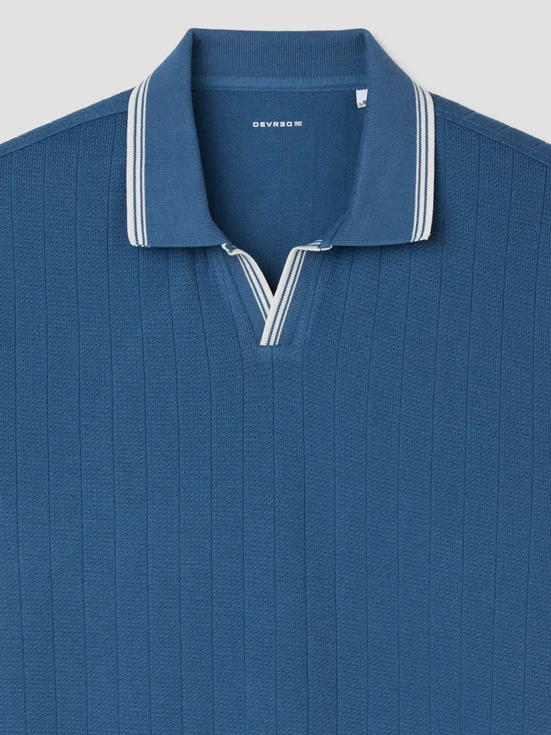 Polo col derby en coton
