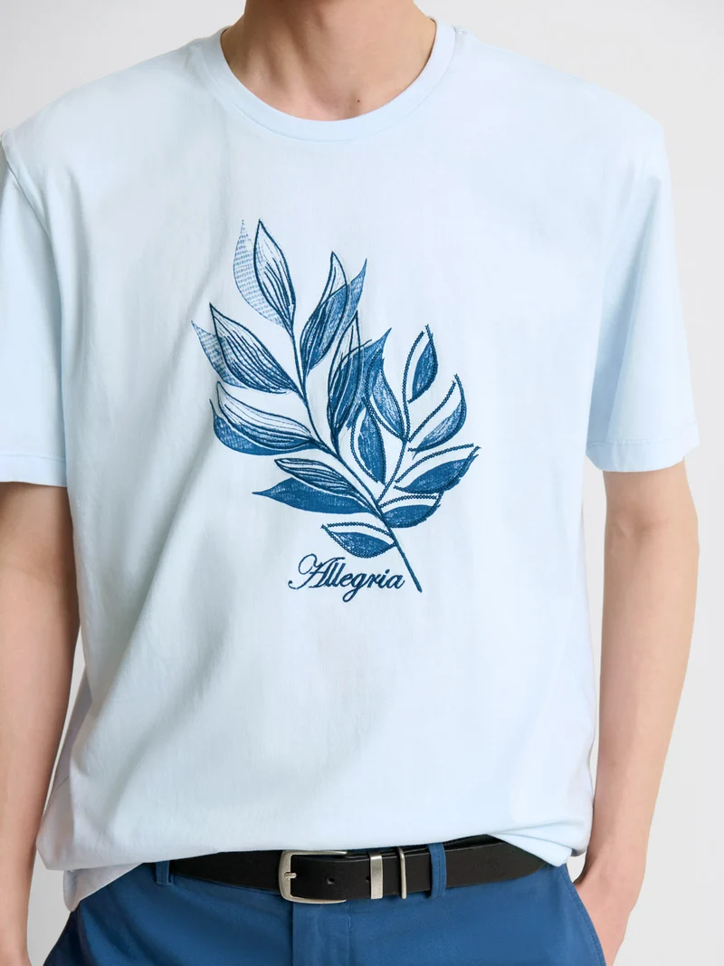 T-shirt col rond à motifs