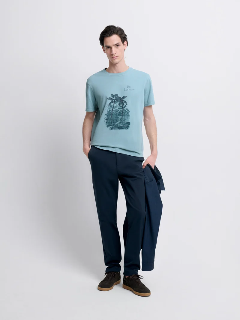 T-shirt col rond à motifs