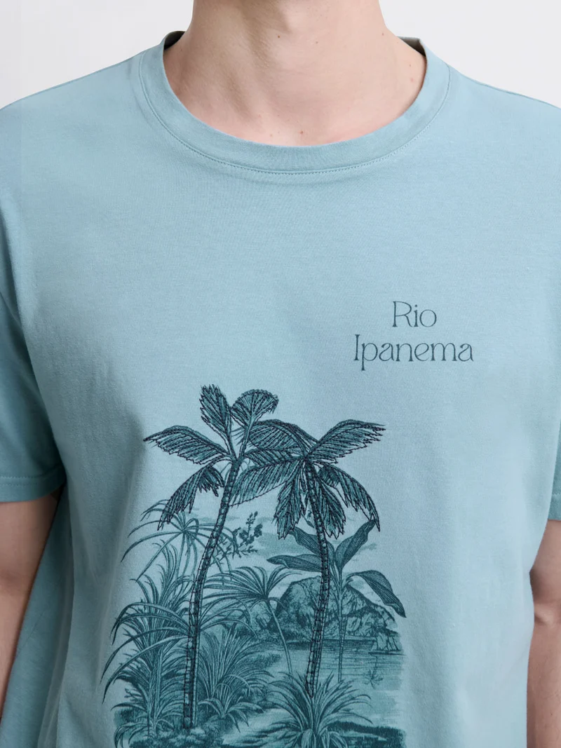T-shirt col rond à motifs