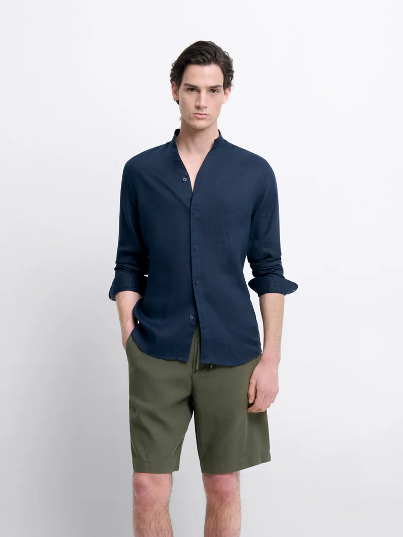 Chemise slim en lin