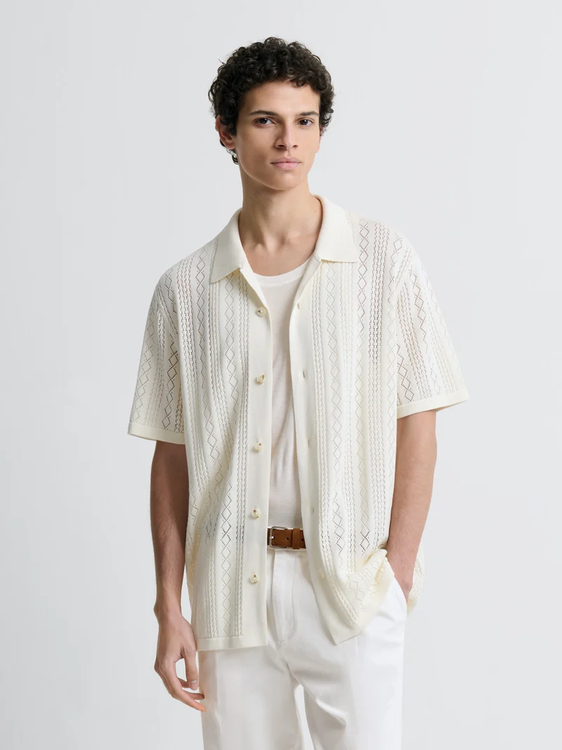 Chemise manches courtes en crochet