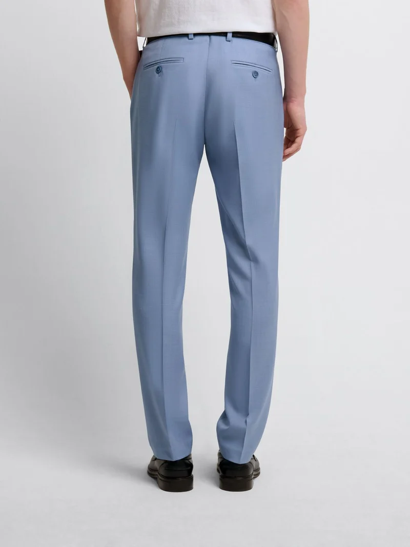 Costume 2 pièces slim en laine bleu clair