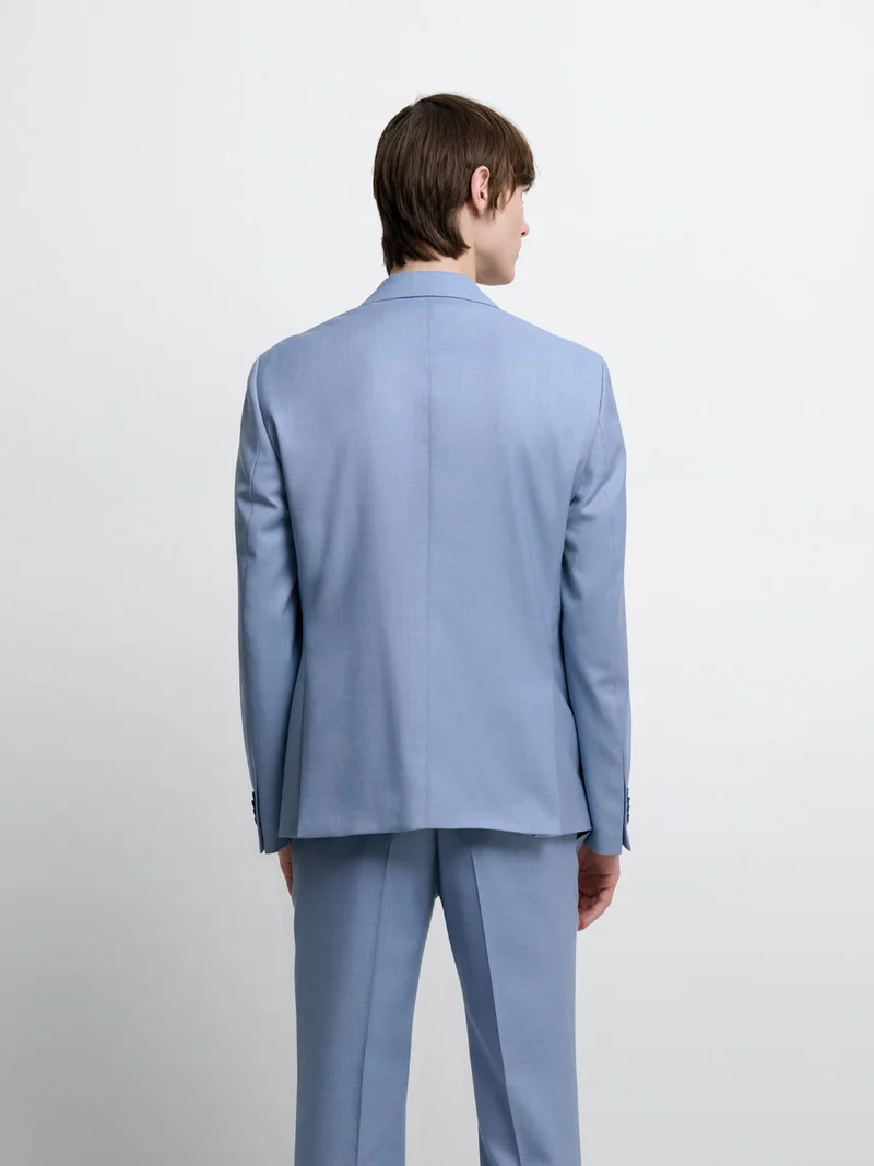 Costume 3 pièces slim en laine bleu clair