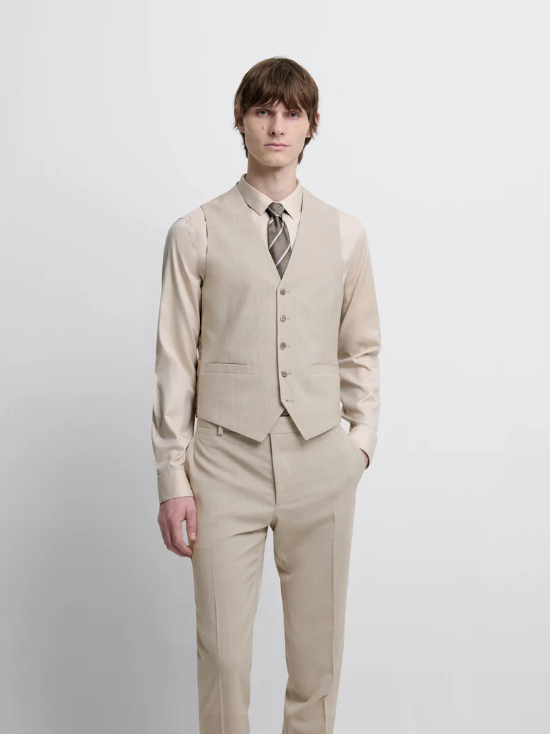 Gilet de costume en laine mérinos