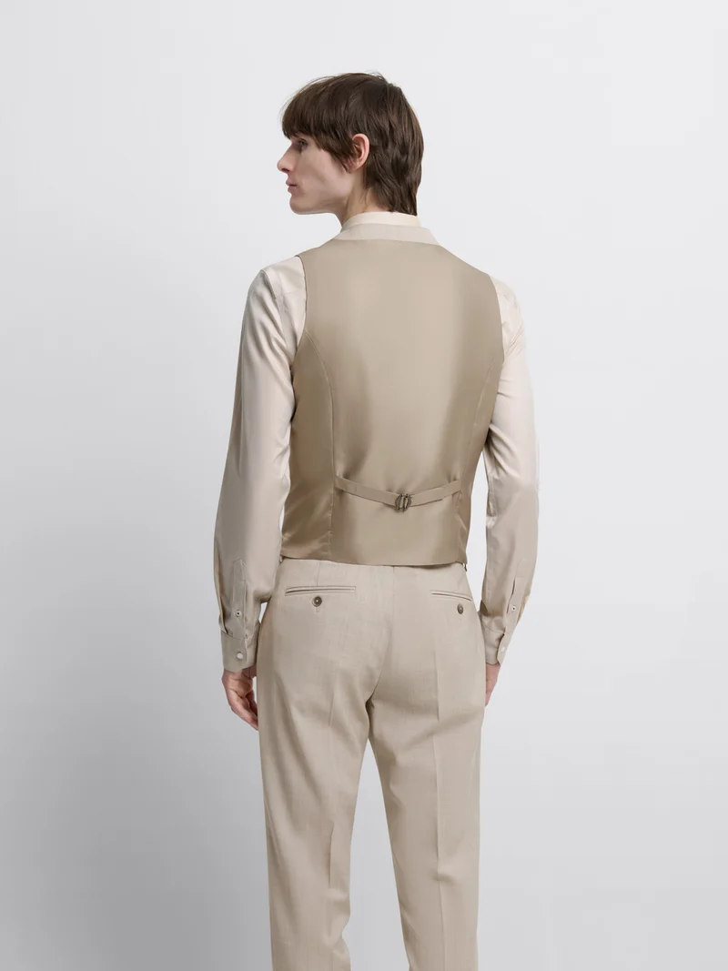 Gilet de costume en laine mérinos