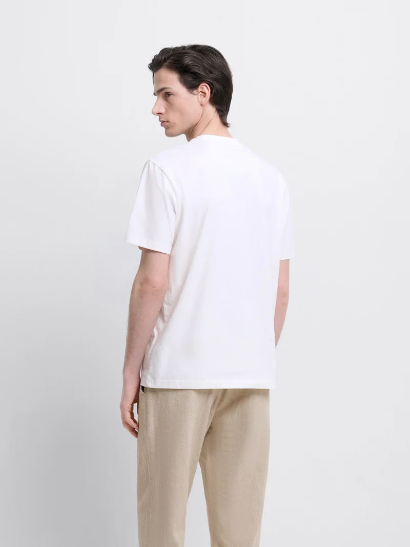 T-shirt col rond fleuri