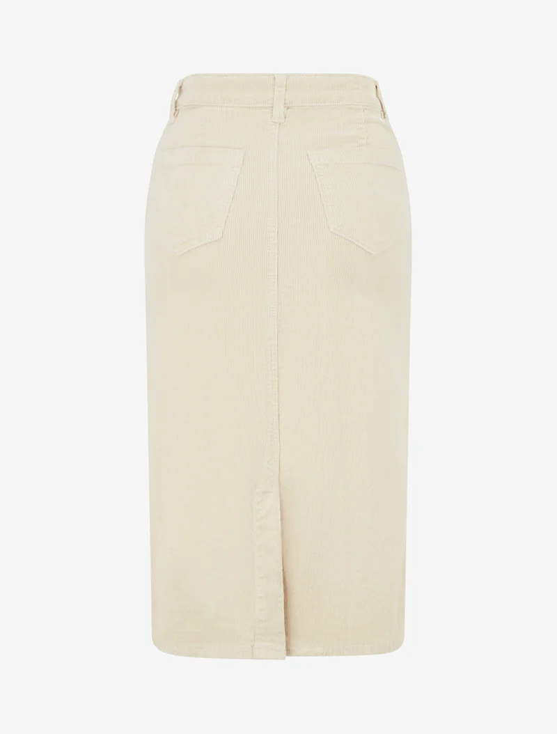 Jupe côtelée uni - Beige