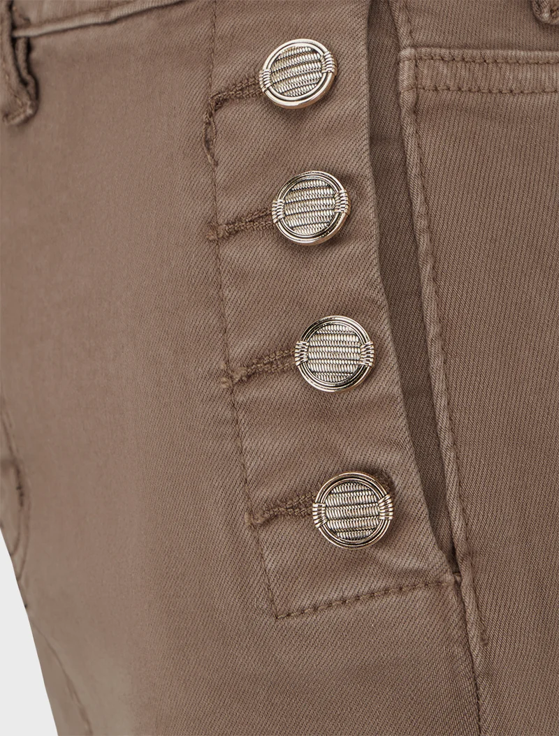 Jupe crayon en jean à poches boutonnées - Marron clair