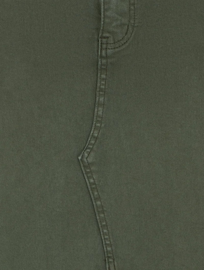 Jupe crayon en jean à poches boutonnées - Kaki