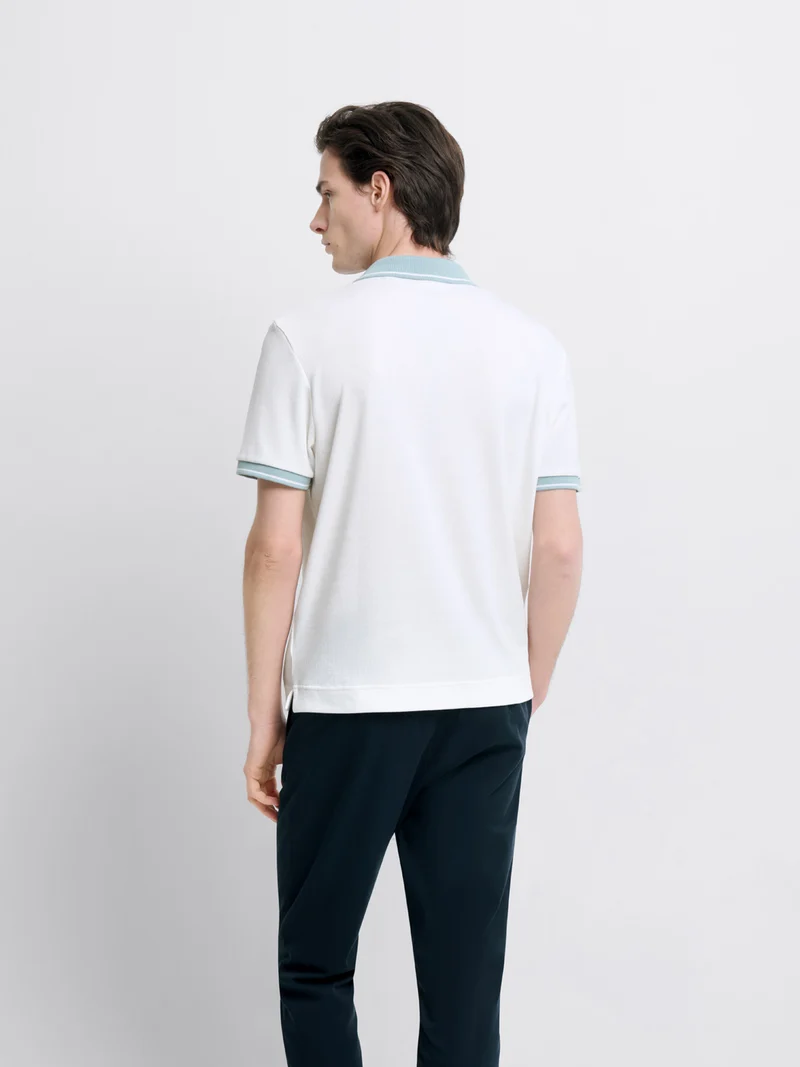 Polo col boutonné bicolore