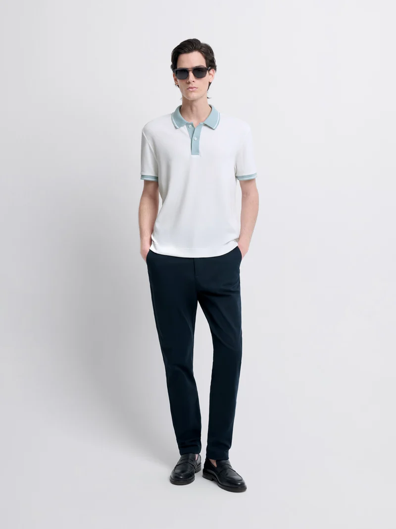 Polo col boutonné bicolore