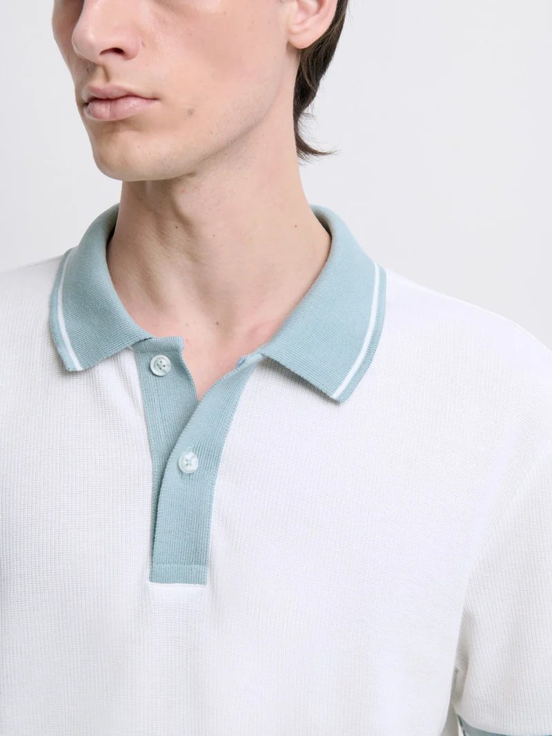 Polo col boutonné bicolore