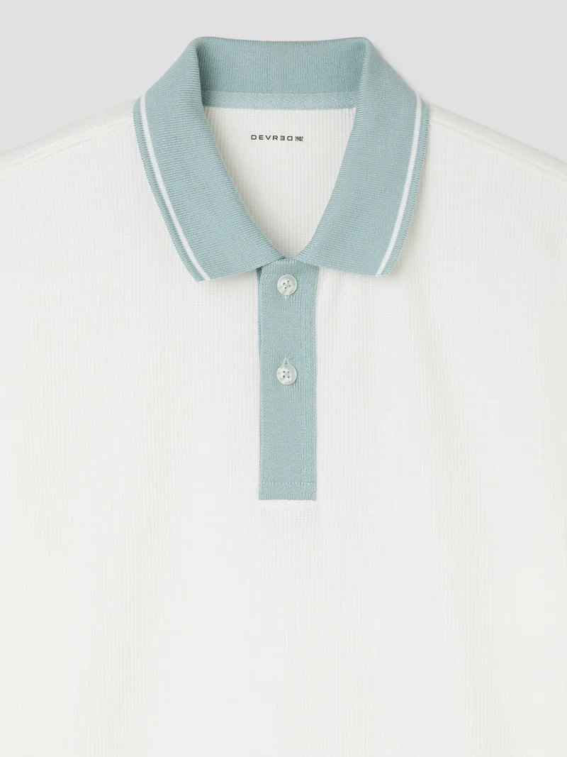 Polo col boutonné bicolore