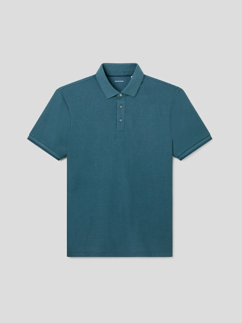 Polo col boutonné gauffré