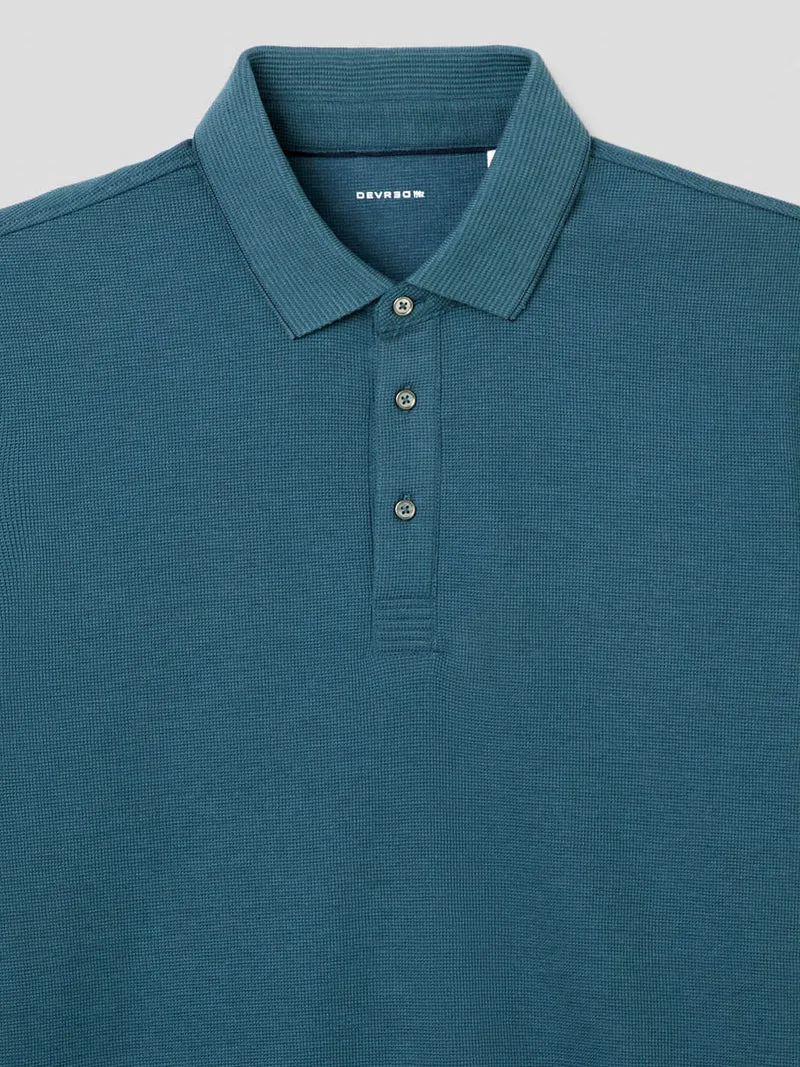 Polo col boutonné gauffré