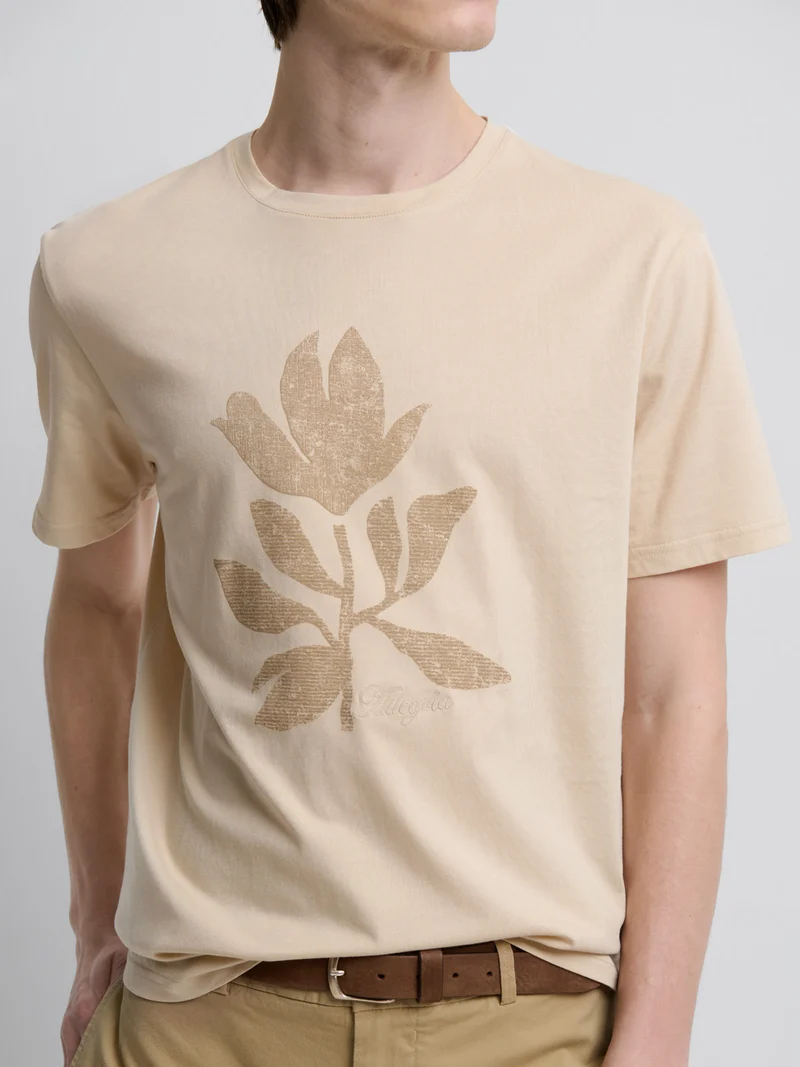 T-shirt col rond à motifs