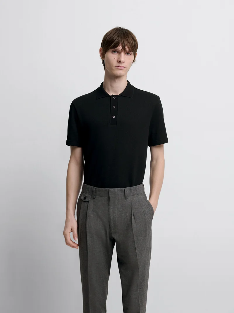 Polo regular col boutonné