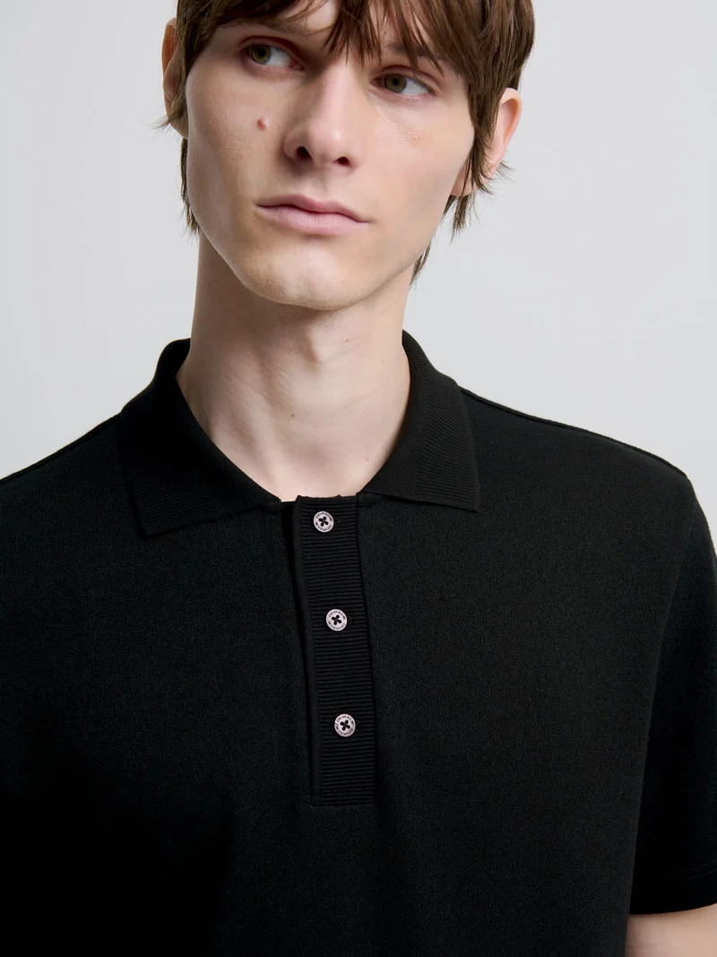 Polo regular col boutonné