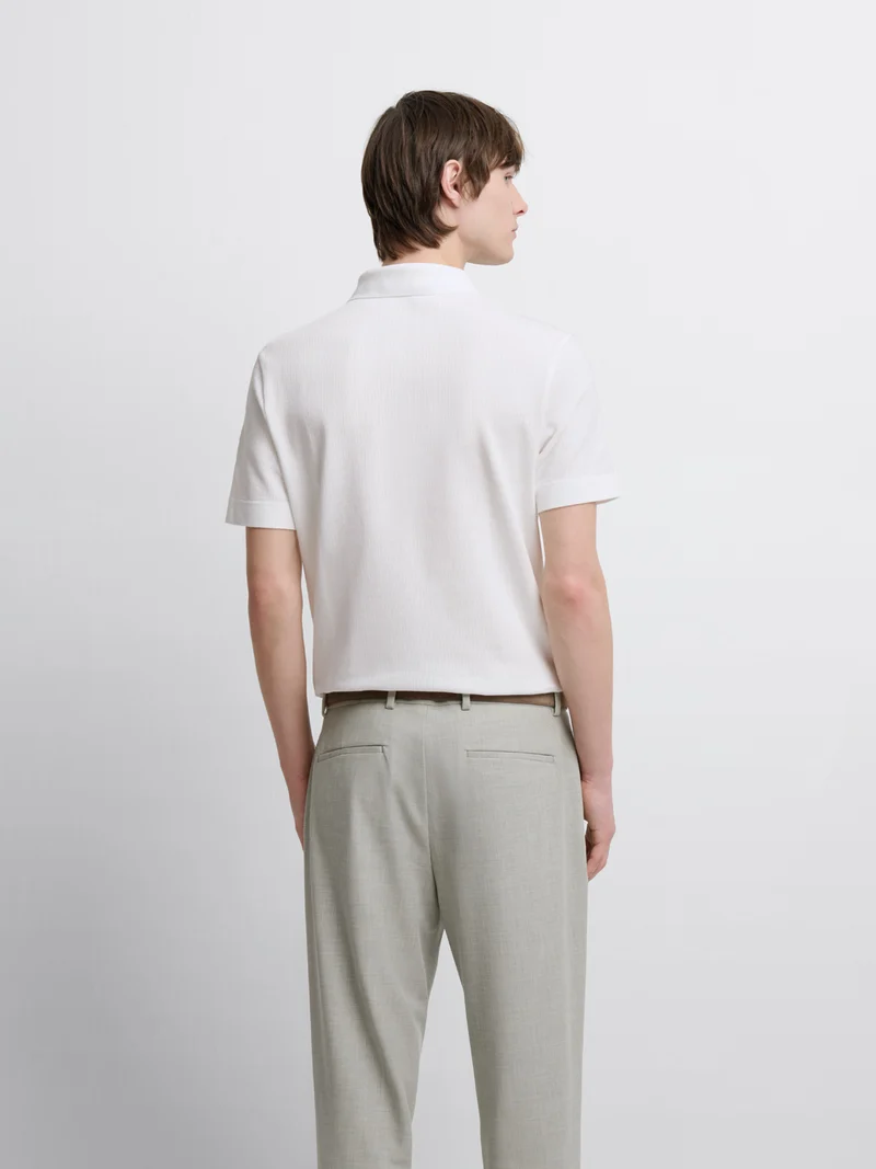 Polo col boutonné en coton
