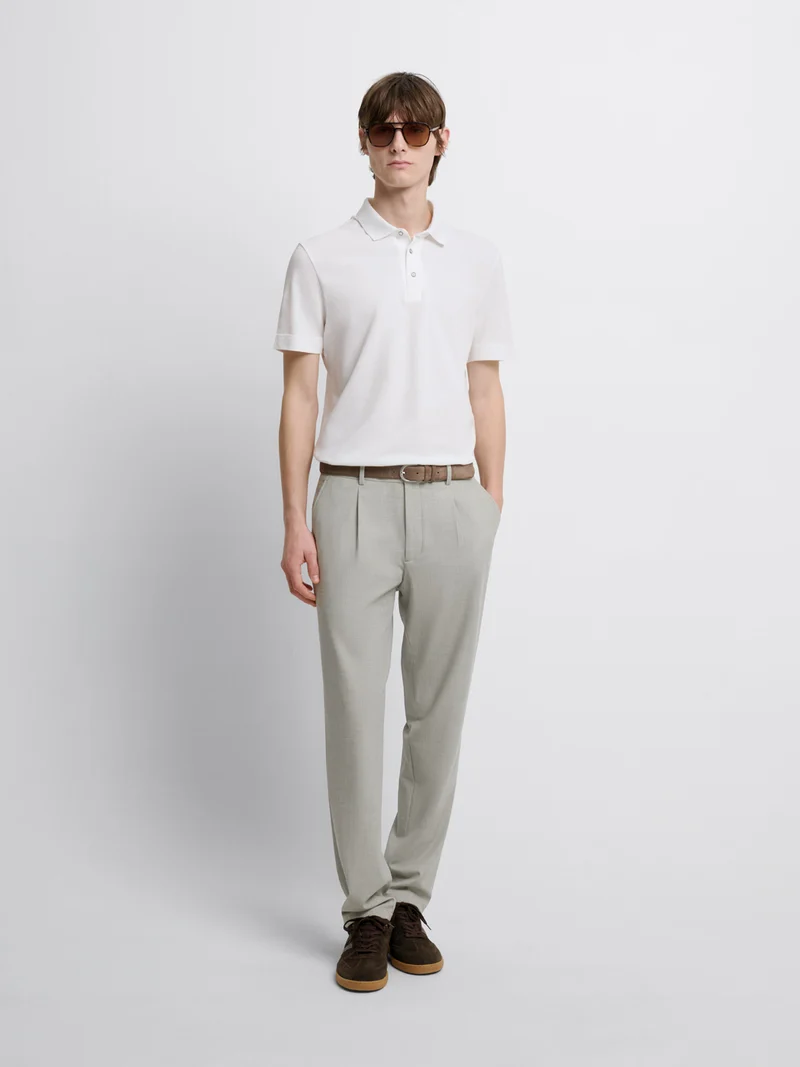 Polo col boutonné en coton