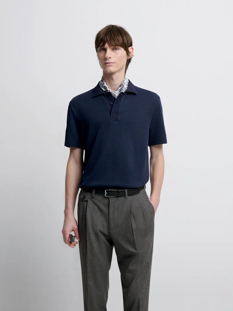 Polo regular col boutonné