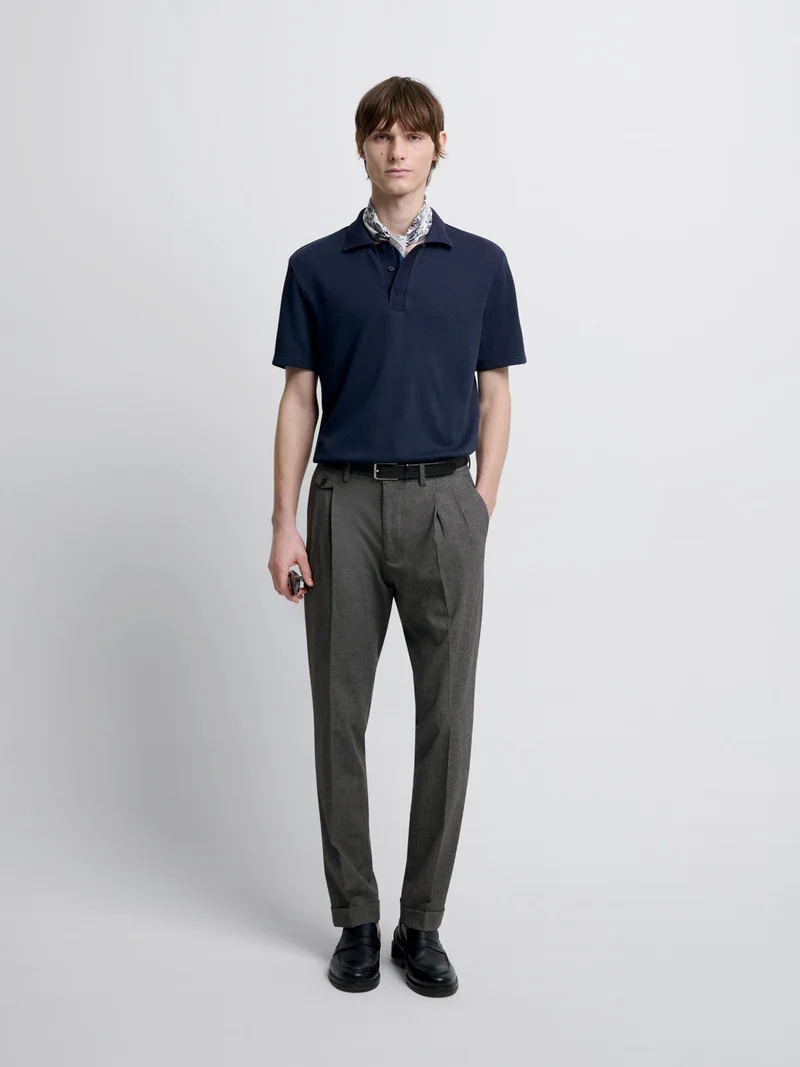Polo regular col boutonné