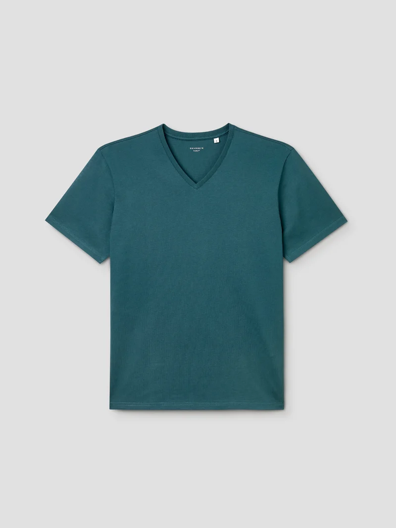 T-shirt col V en coton Supima®
