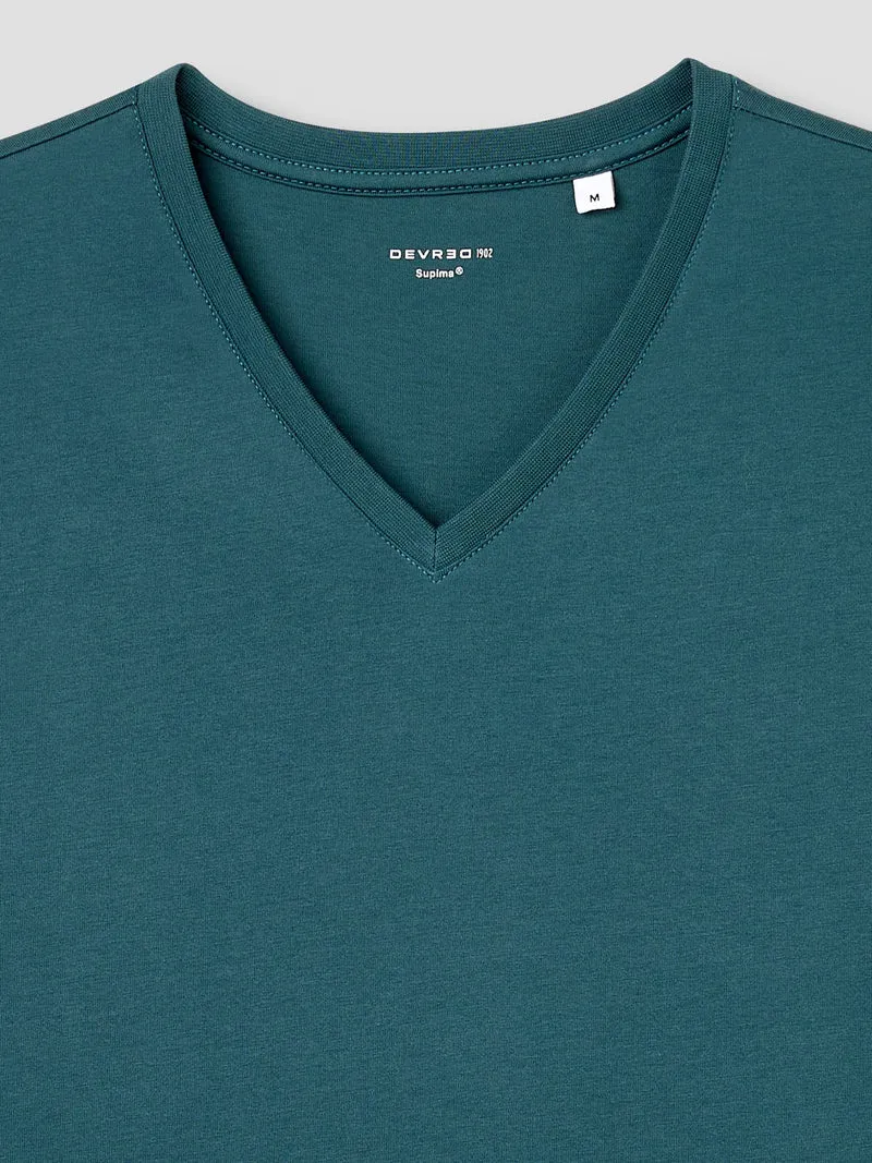T-shirt col V en coton Supima®