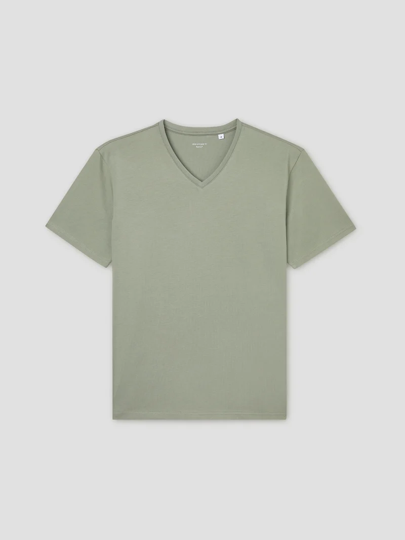 T-shirt col V en coton Supima®