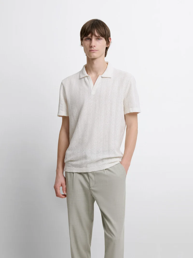 Polo col derby en coton