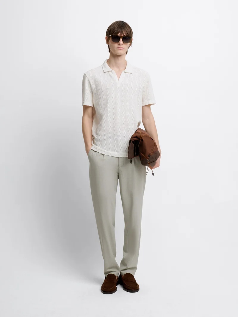 Polo col derby en coton
