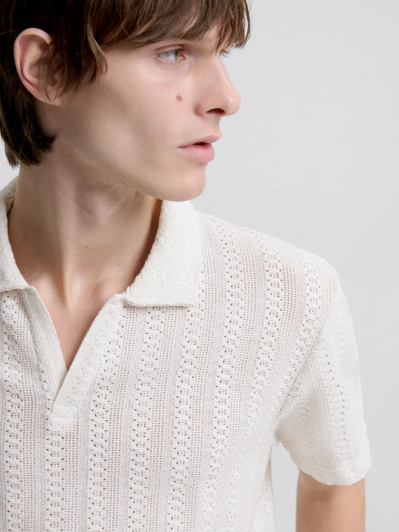 Polo col derby en coton